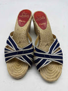 Pre-Owned Christian Louboutin Navy Size 7 Espadrille Heels | True Fashionistas.