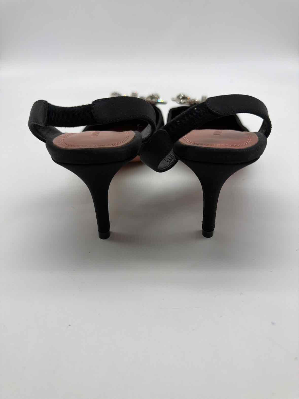 Pre-Owned Amina Muaddi Black Size 37.5 Slingback Heels | True Fashionistas.