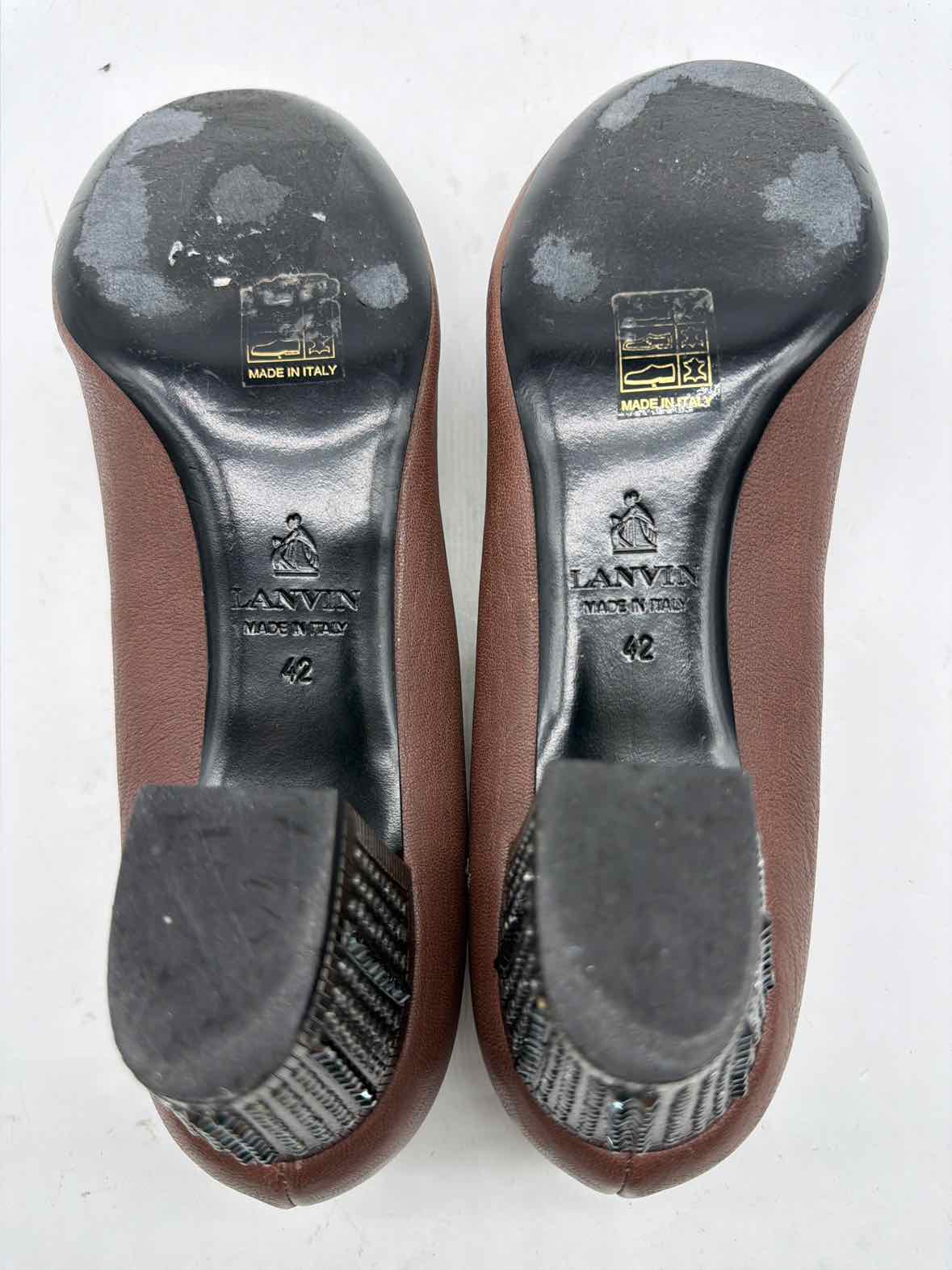 Pre-Owned Lanvin Brown Size 12 Block Heels | True Fashionistas.