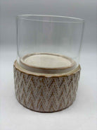 Cream Ceramic & Glass Candle Holder | True Fashionistas.