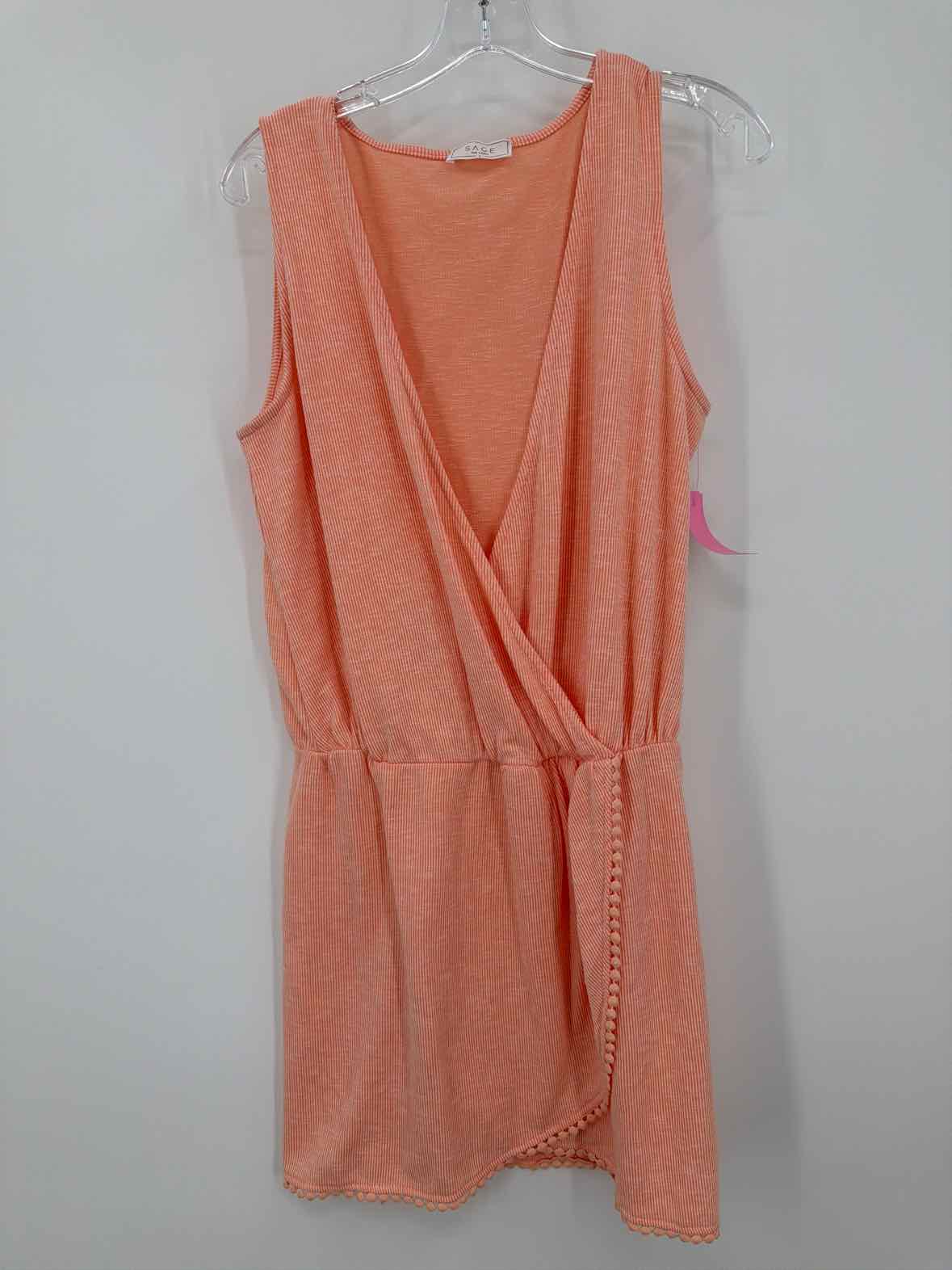 Pre-Owned Sage Orange Size Large Short Sleeveless Dress | True Fashionistas.