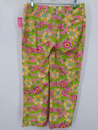 Pre-Owned Lilly Pulitzer Yellow Size 4 Vintage Printed Pants | True Fashionistas.