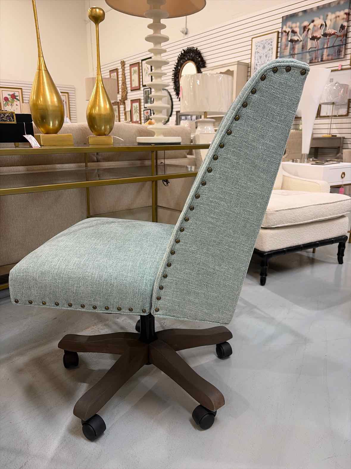 Upholstered Desk Chair Teal | True Fashionistas.