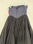 Pre-Owned Christian Dior Navy Size 4 Tulle Cocktail Midi Evening Gown | True Fashionistas.