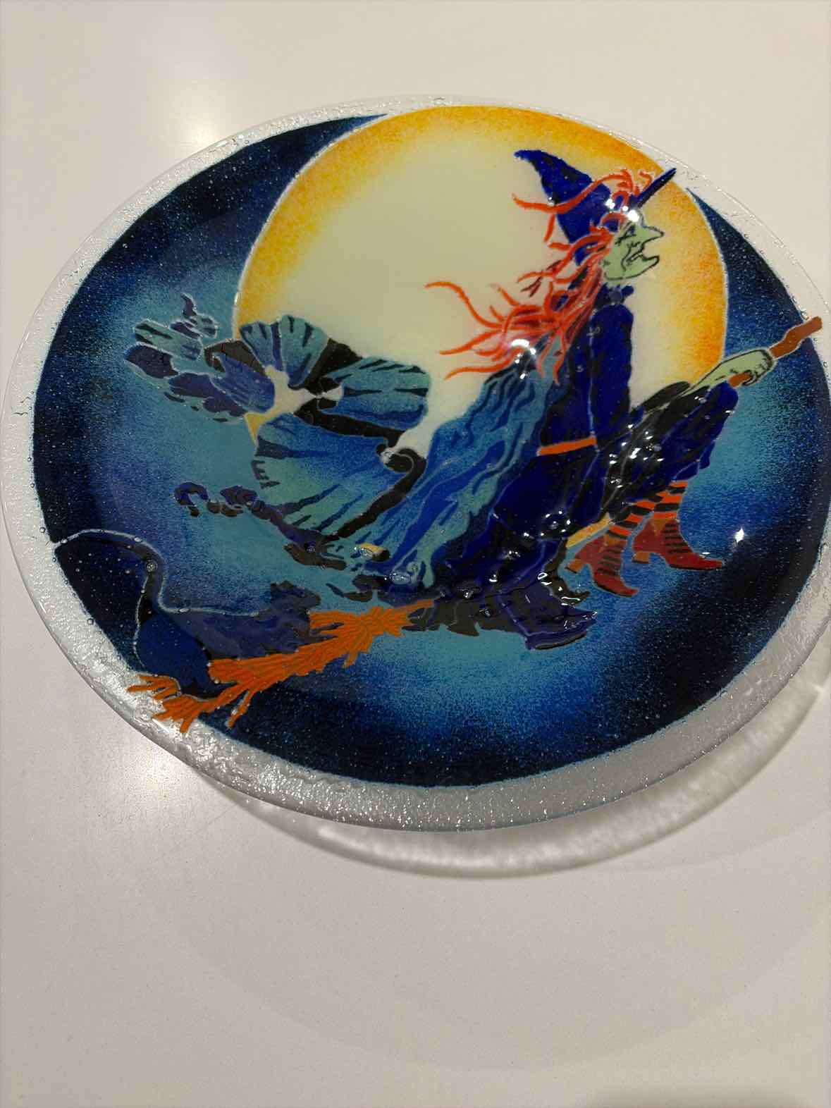 Glass Flying Broom Halloween Bowl | True Fashionistas.