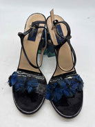 Pre-Owned Valentino Black Size 8.5 Patent Leather Strappy Heels | True Fashionistas.