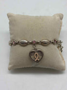 Brighton Silver and Pink Pink Ribbon Charm Bracelet | True Fashionistas.