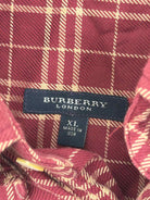 Pre-Owned Burberry Red XL Plaid Men's Long Sleeve Shirt | True Fashionistas.