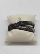 Stella & Dot Black and Silver Studded Wrap Bracelet | True Fashionistas.