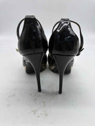 Pre-Owned Gucci Black Size 9.5 Patent Leather Peep Toe Heels | True Fashionistas.