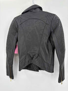 Pre-Owned Doma Black Size Small Faux Leather Zip Up Jacket | True Fashionistas.