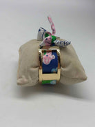 Lilly Pulitzer Gold and White Printed Fabric Bracelet | True Fashionistas.
