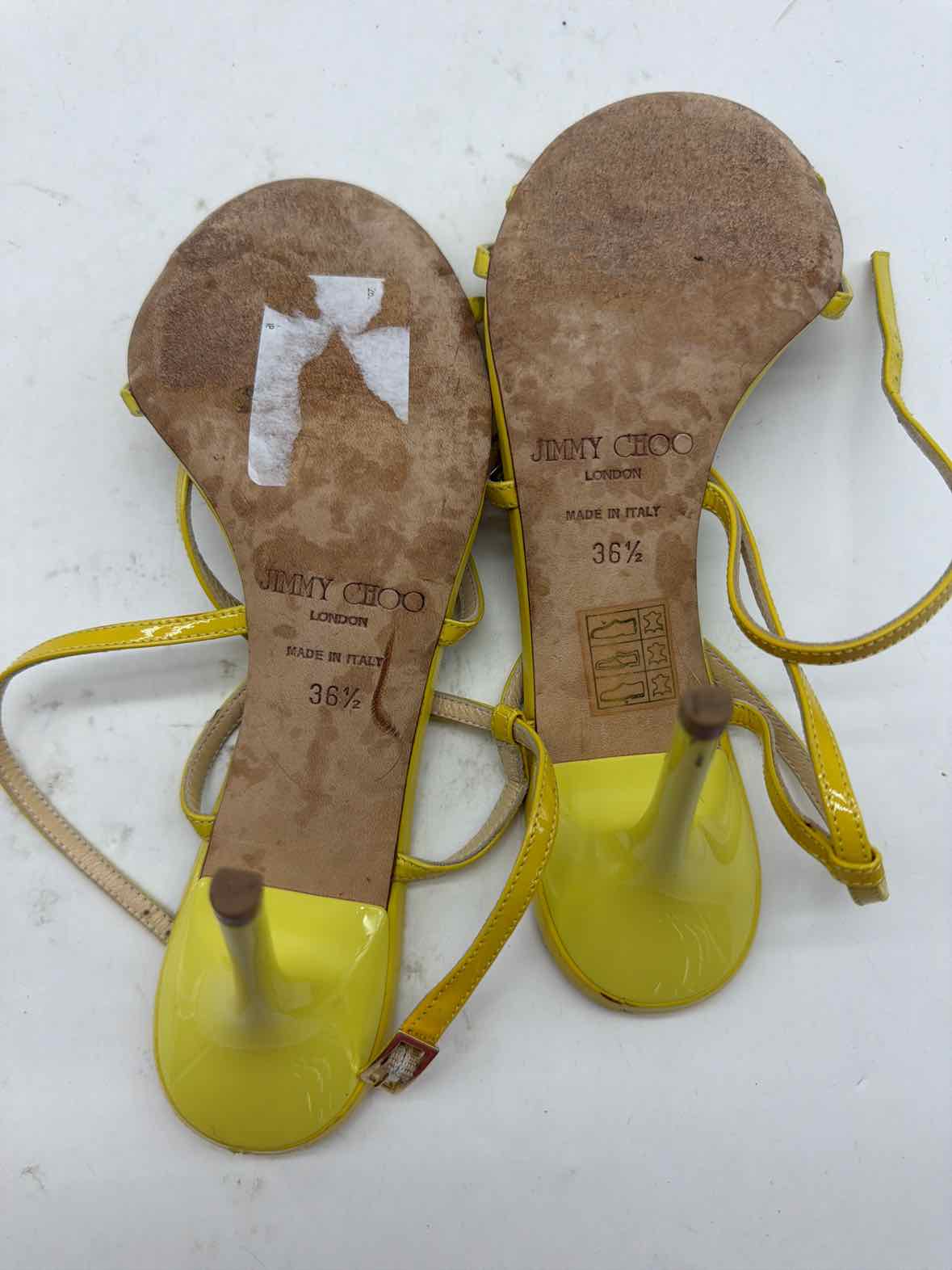 Pre-Owned Jimmy Choo Yellow Size 6.5 Strappy Heels | True Fashionistas.