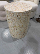 Ivory Capiz End Table | True Fashionistas.