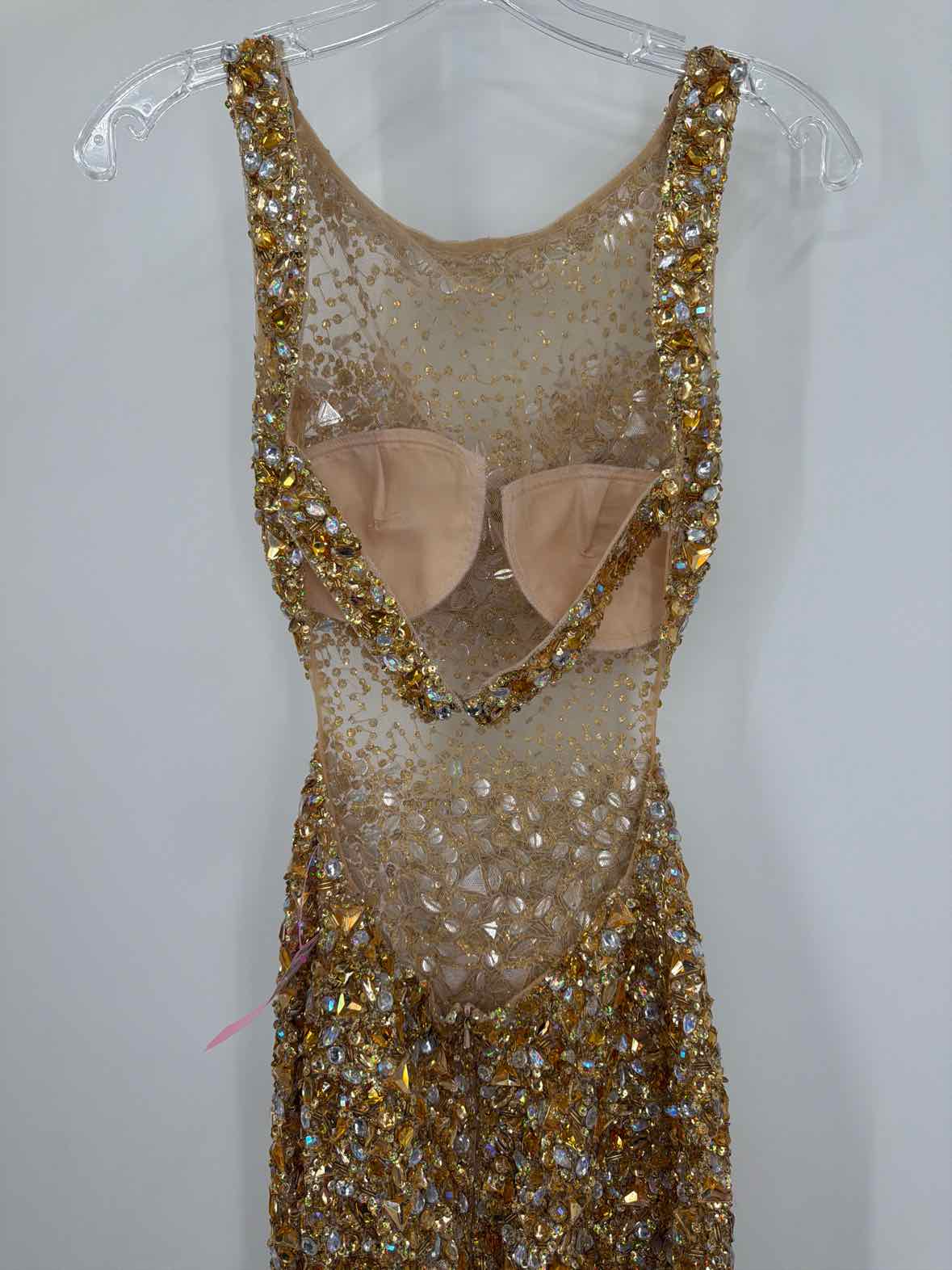 Pre-Owned Jovani Gold Size 4 Gown Long Evening Gown | True Fashionistas.