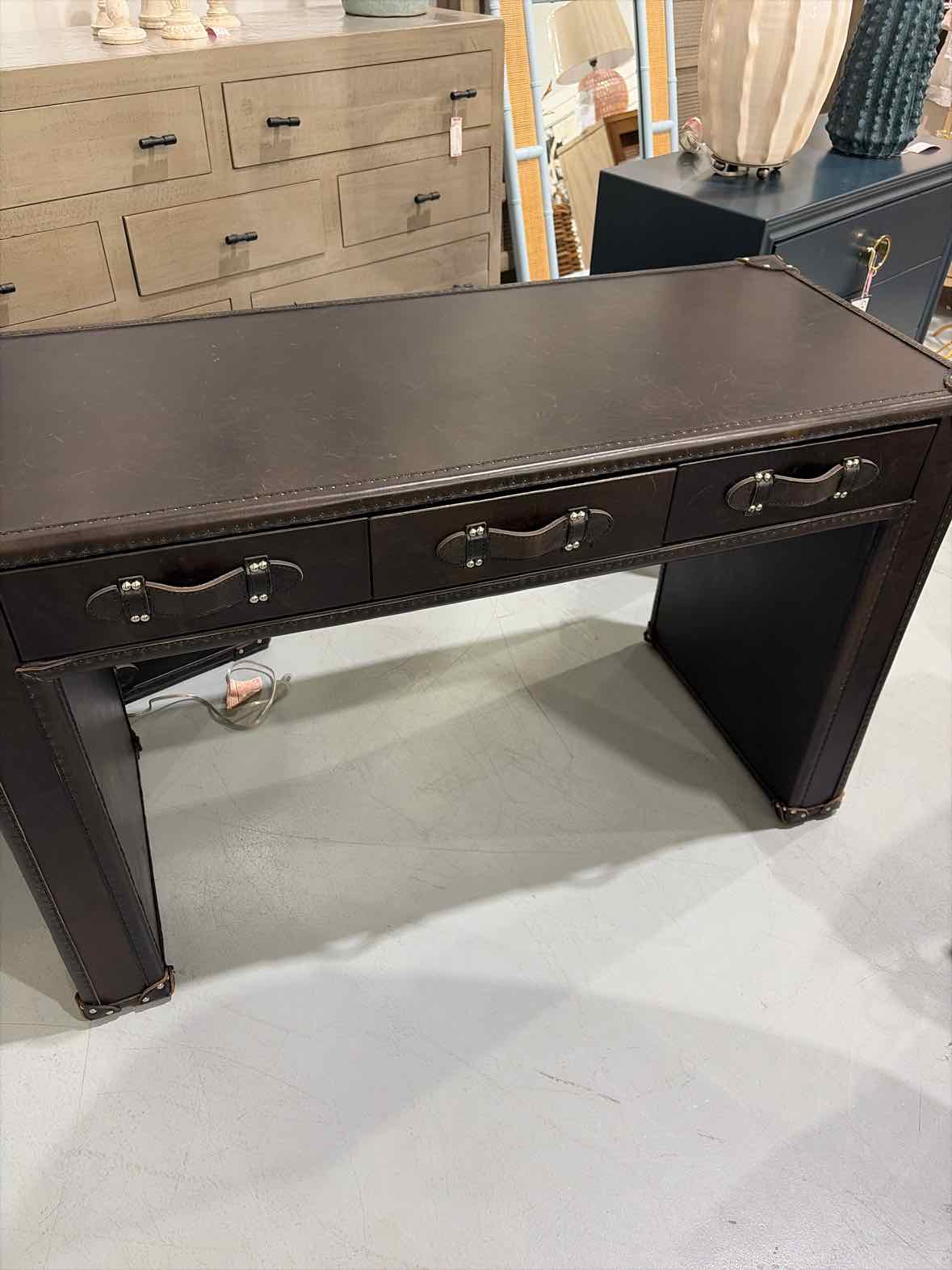 Leather Office Desk With Buckles | True Fashionistas.