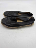 Pre-Owned Chanel Black Size 9 Leather Espadrille Flats | True Fashionistas.