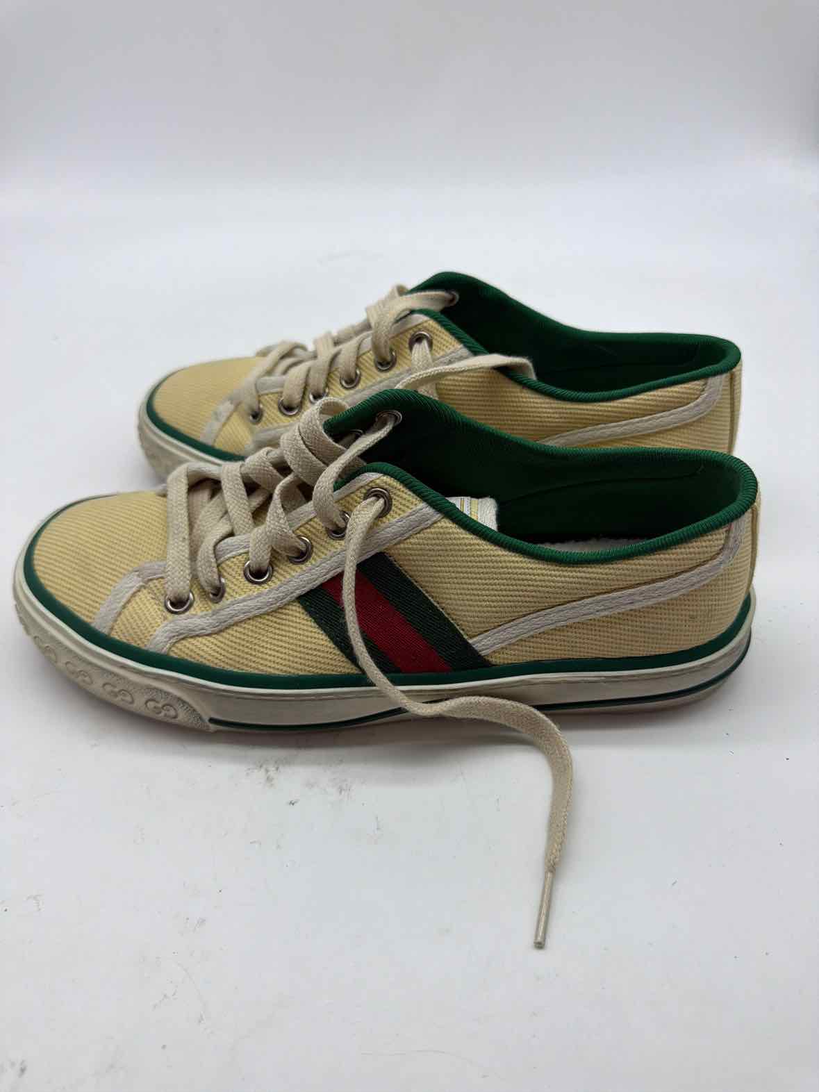 Pre-Owned Gucci Yellow Size 36.5 Canvas Athletic Shoes | True Fashionistas.