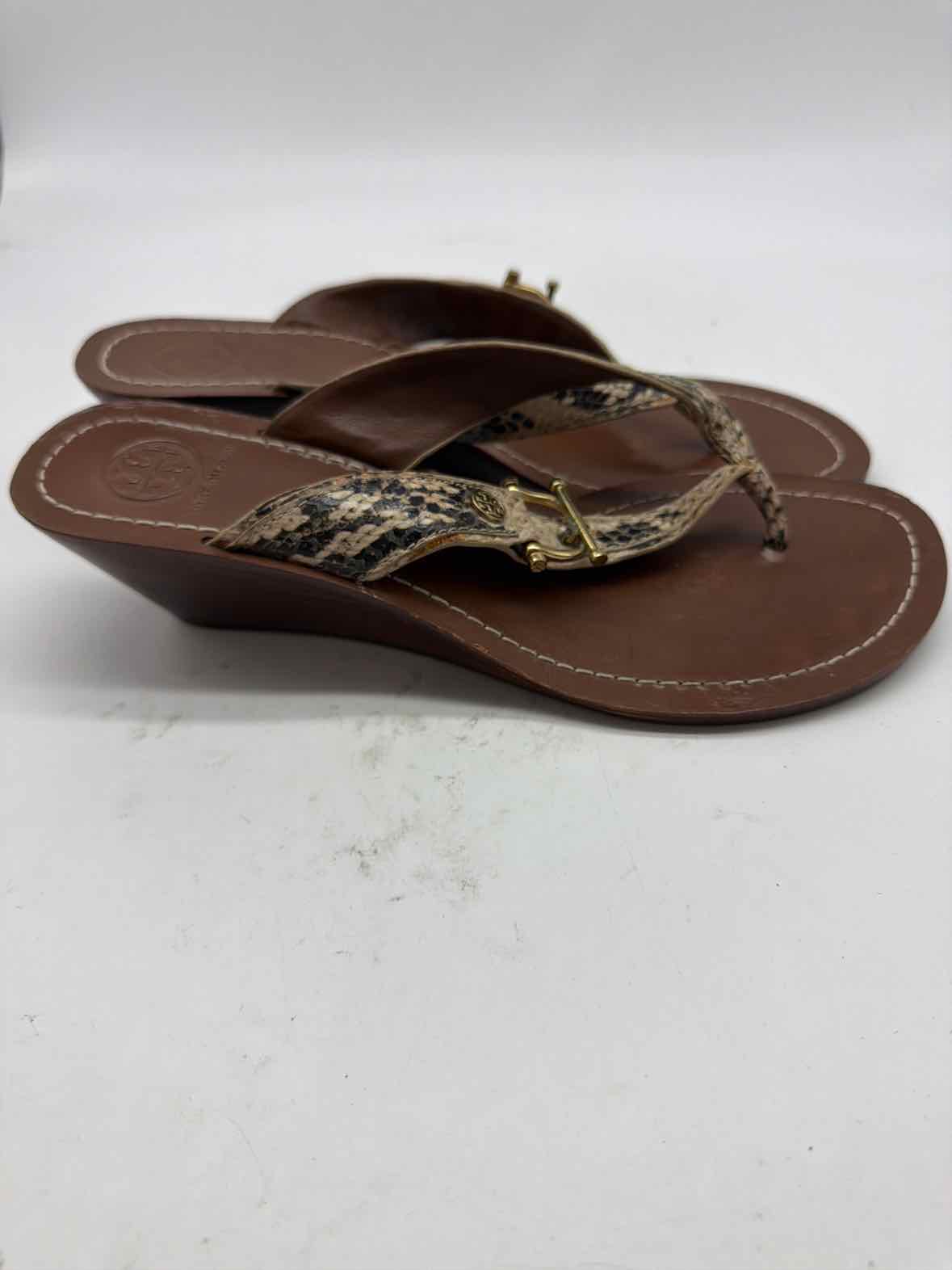 Pre-Owned Tory Burch Tan Size 8.5 Wedge Heels | True Fashionistas.