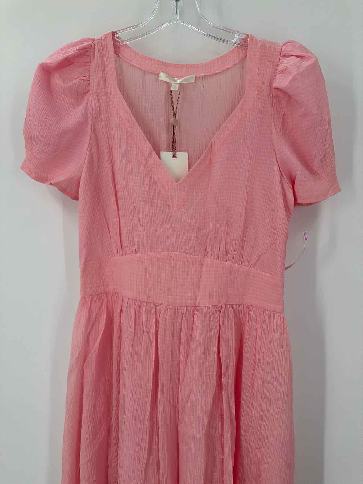 Pre-Owned Love Shack Fancy Pink Size 4 Long Short Sleeve Dress | True Fashionistas.