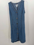 Pre-Owned Japna Blue Size Medium Denim Short Sleeveless Dress | True Fashionistas.