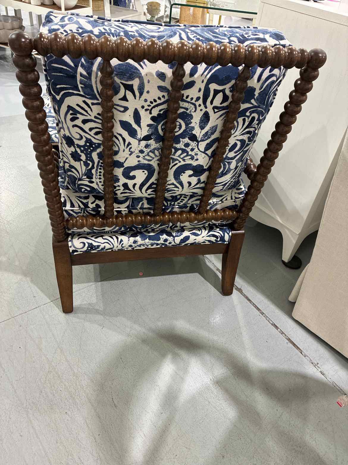 Blue Fabric Spindal Living Room Chair | True Fashionistas.