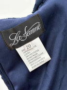 Pre-Owned La Femme Navy Size 20 Evening Long Evening Gown | True Fashionistas.