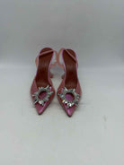 Pre-Owned Amina Muaddi Pink Size 37 Slingback Heels | True Fashionistas.