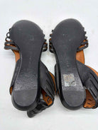 Pre-Owned Givenchy Black Size 8 Leather Caged Sandals | True Fashionistas.