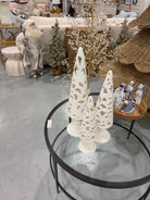 Set of 3 White Ceramic Scroll Cutout  Christmas Trees | True Fashionistas.