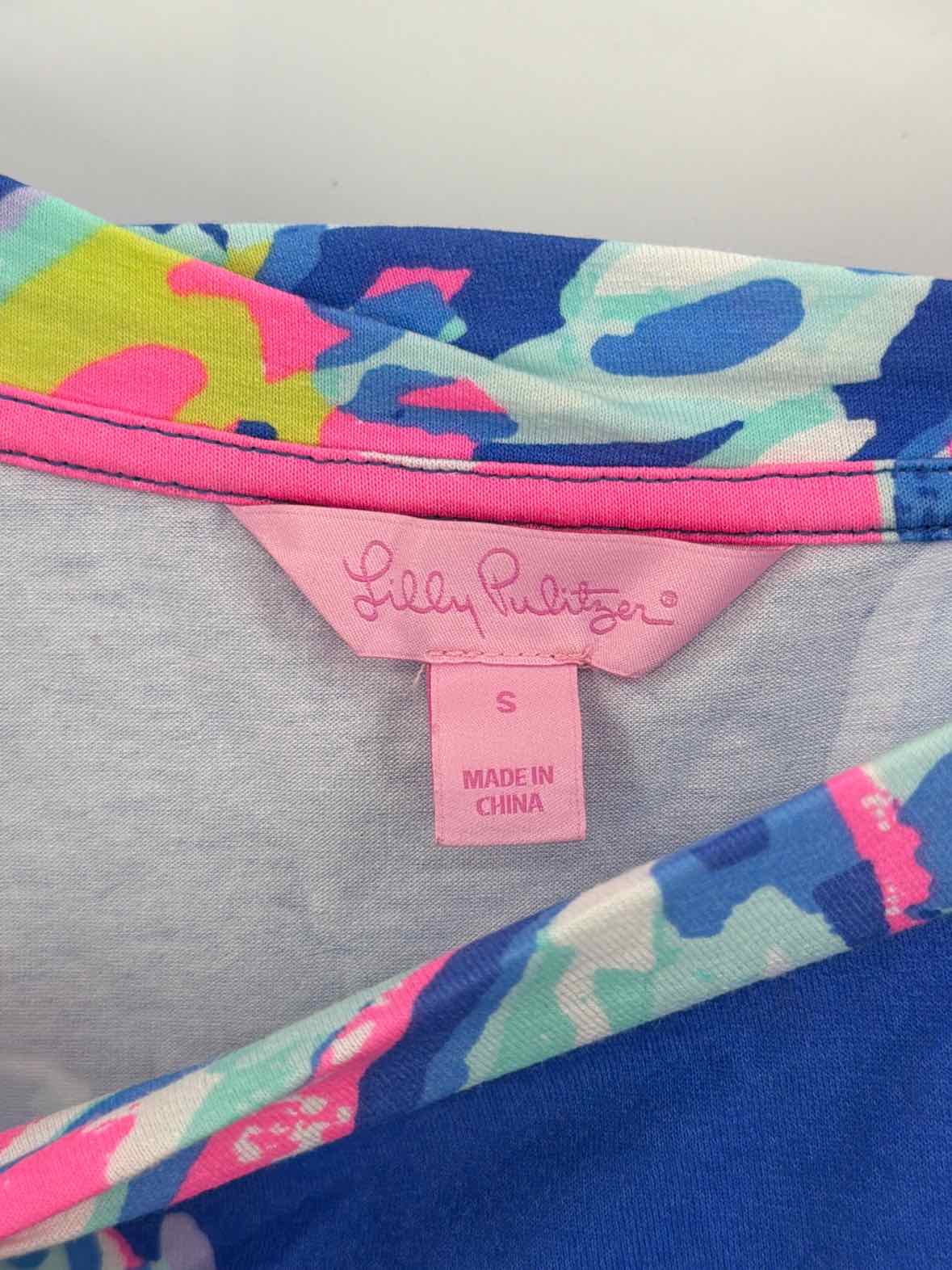 Pre-Owned Lilly Pulitzer Blue Size Small Short Short Sleeve Dress | True Fashionistas.