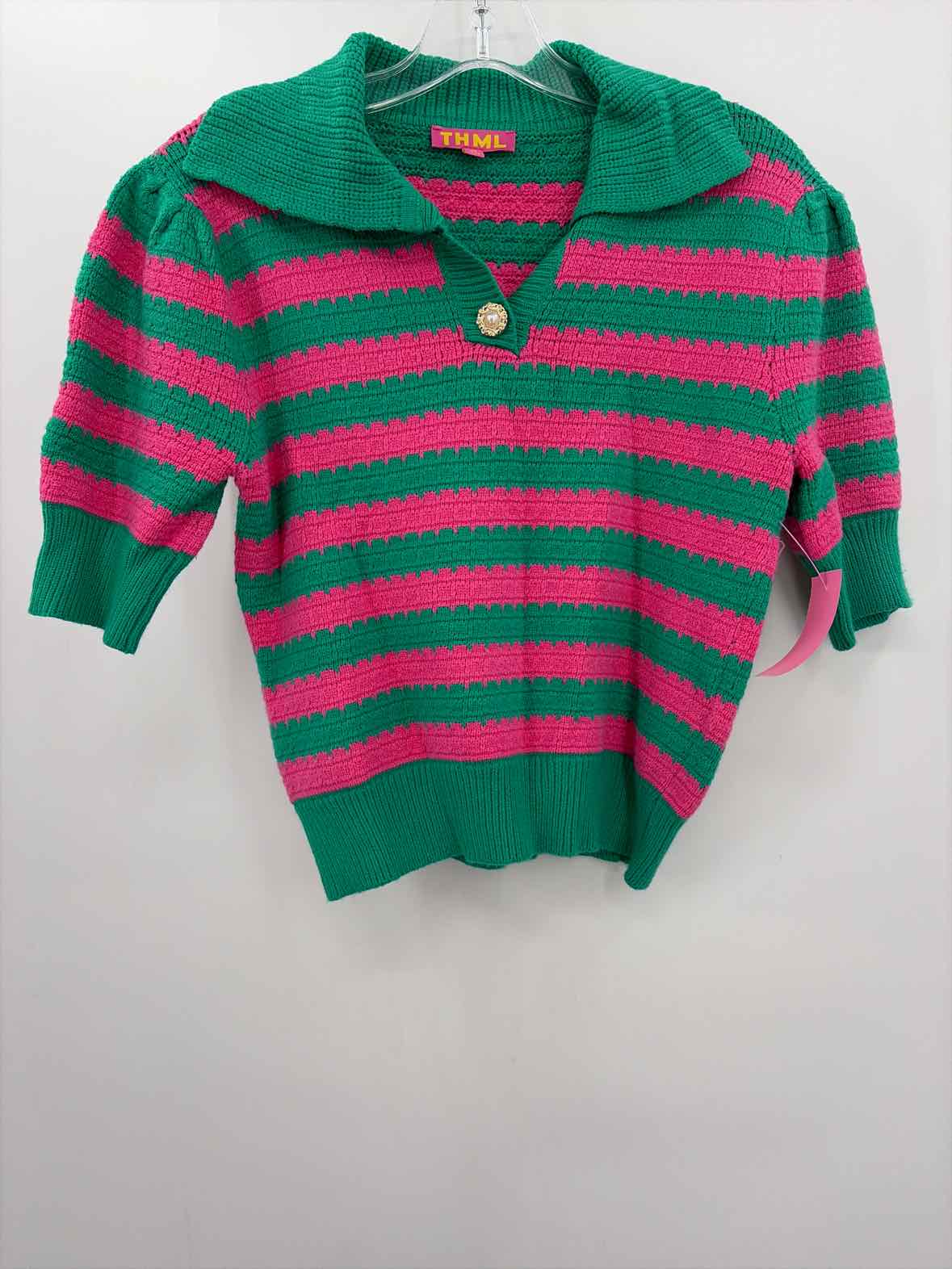 Pre-Owned THML Green Size XS Short Sleeve Sweater | True Fashionistas.