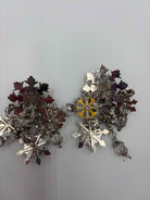 Lunch At The Ritz Silver clip Drop Earrings | True Fashionistas.