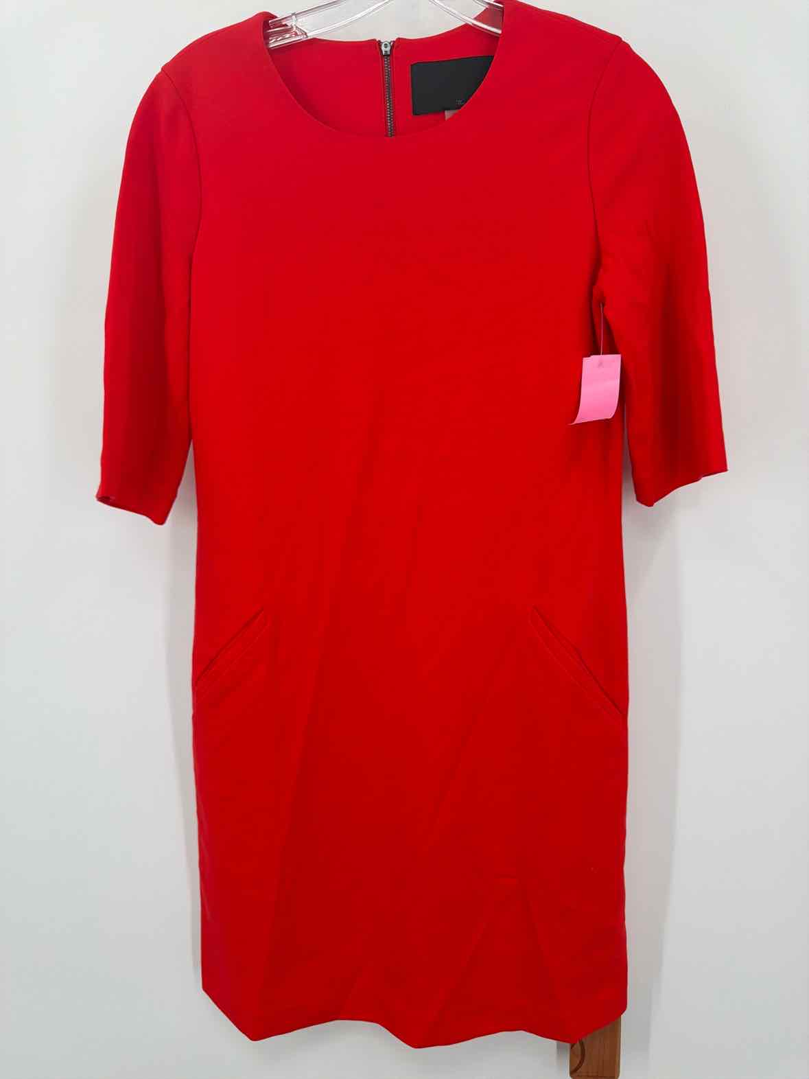 Pre-Owned The Eight Senses Red Size Medium Short Long Sleeve Dress | True Fashionistas.