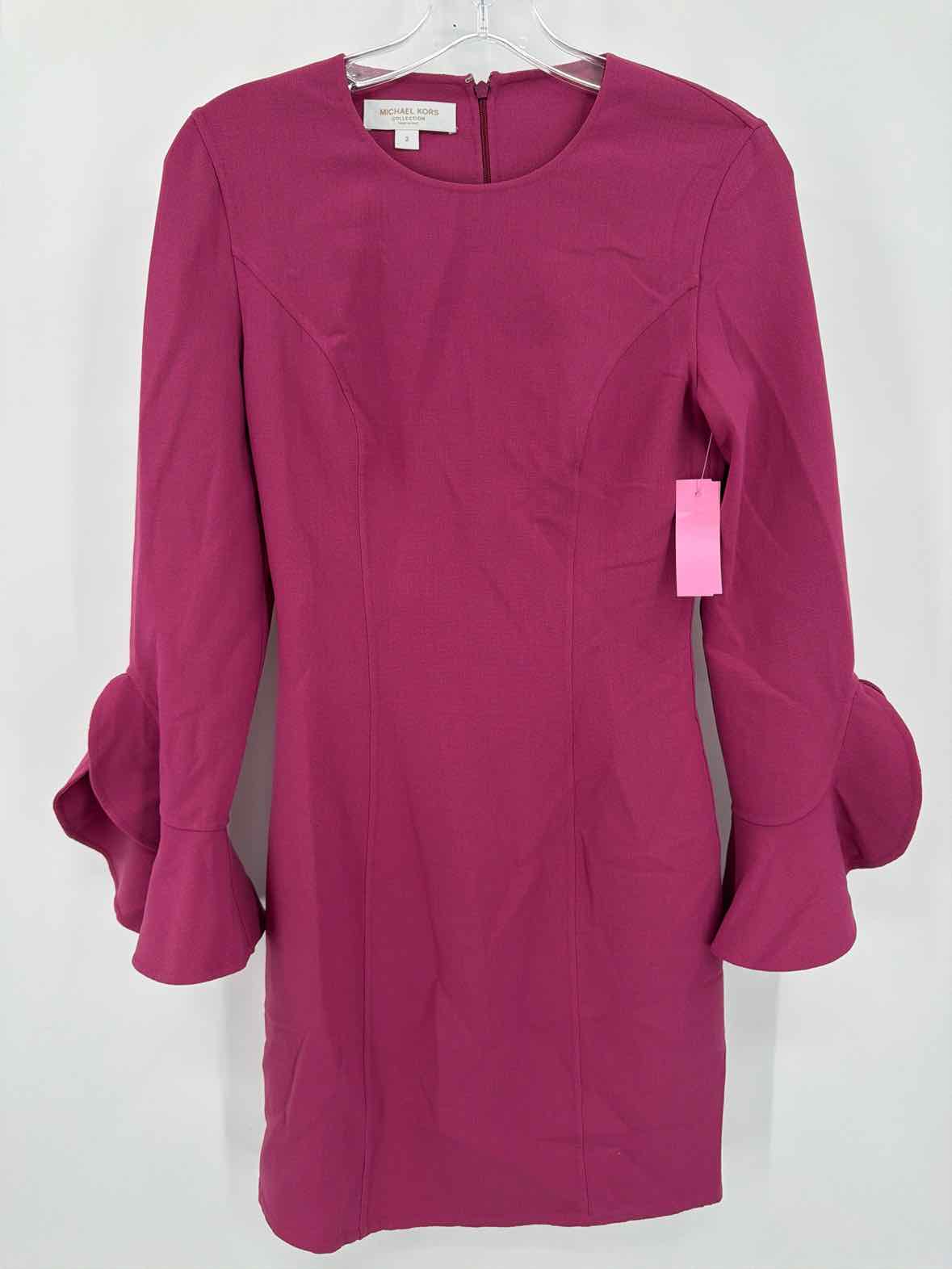 Pre-Owned Michael Kors Collection Purple Size 2 Short Long Sleeve Dress | True Fashionistas.