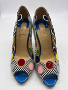 Pre-Owned Christian Louboutin Blue Size 36.5 Peep Toe Heels | True Fashionistas.