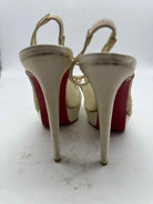 Pre-Owned Christian Louboutin Ivory Size 9 Lace Stiletto Heels | True Fashionistas.