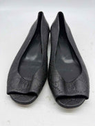 Pre-Owned Gucci Black Size 7 Peep Toe Flats | True Fashionistas.