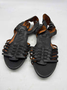 Pre-Owned Givenchy Black Size 8 Leather Caged Sandals | True Fashionistas.