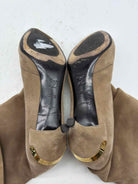 Pre-Owned Louis Vuitton Tan Size 6.5 Suede Ankle Boots | True Fashionistas.