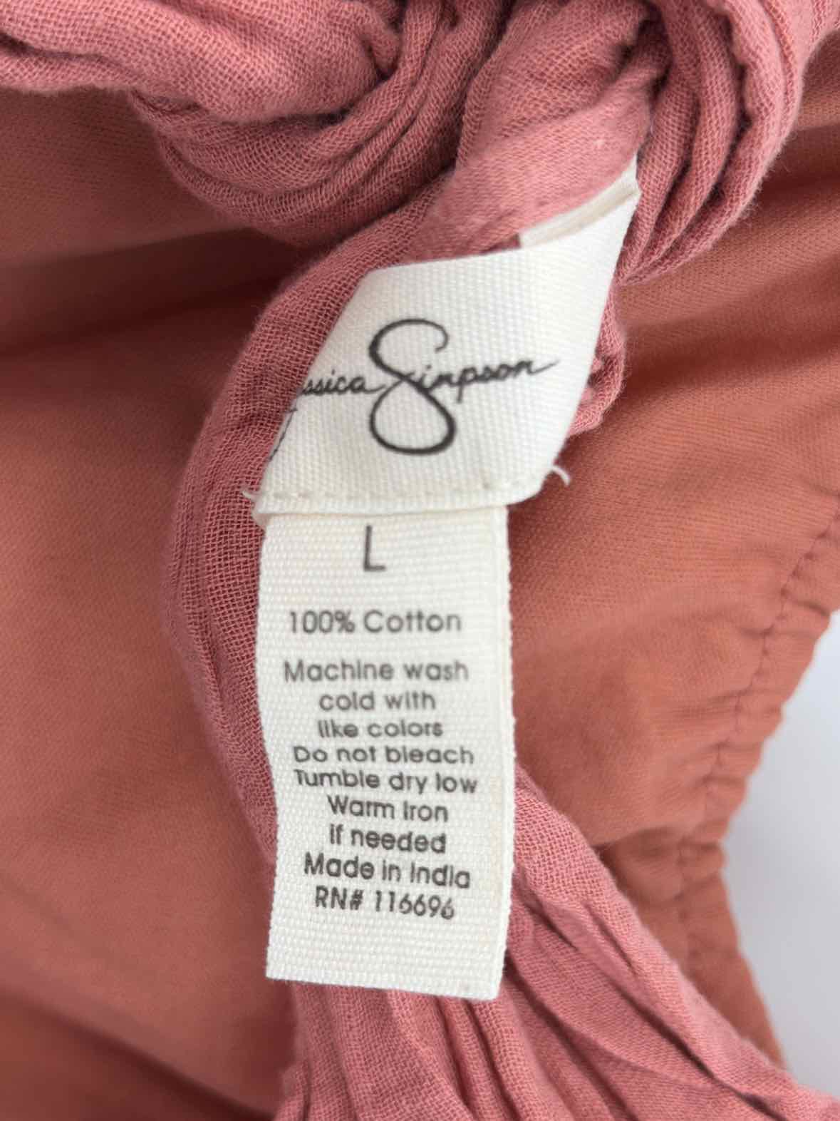 Pre-Owned Jessica Simpson Red Size Large Short Short Sleeve Dress | True Fashionistas.