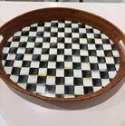 Mackenzie Childs Courtly Check Black Tray | True Fashionistas.