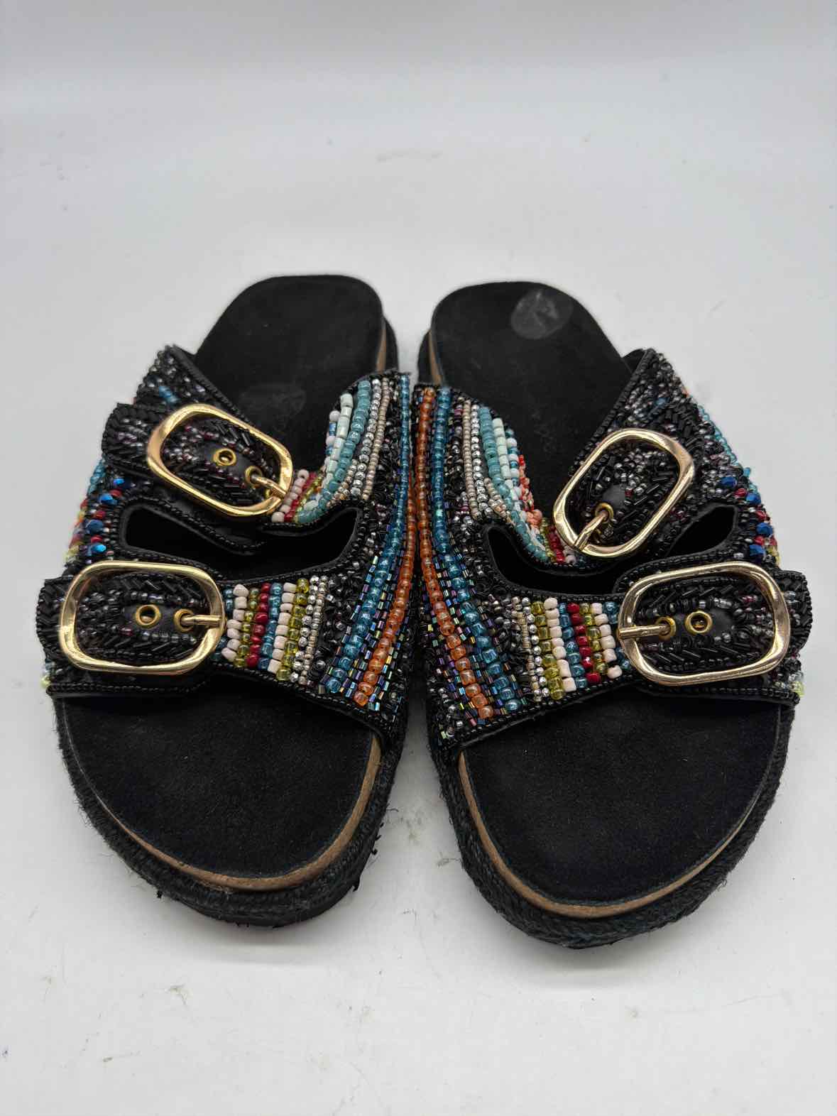 Pre-Owned House Of Harlow Black Size 7 Slide Sandals | True Fashionistas.