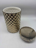 Gold Ceramic Textured Canisters | True Fashionistas.
