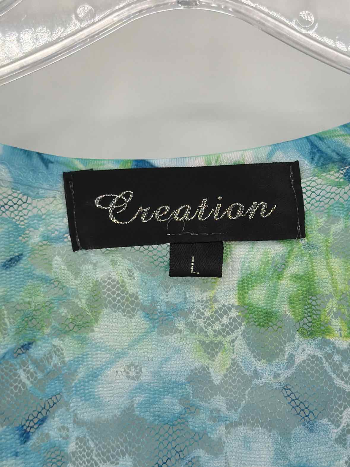 Pre-Owned Creation Blue Size Large Short Sleeveless Dress | True Fashionistas.