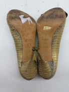 Pre-Owned Miu Miu Tan Size 11 Peep Toe Heels | True Fashionistas.