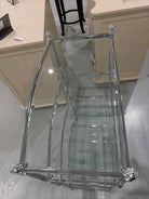 Glass & Silver Etagere w/4 Shelves | True Fashionistas.