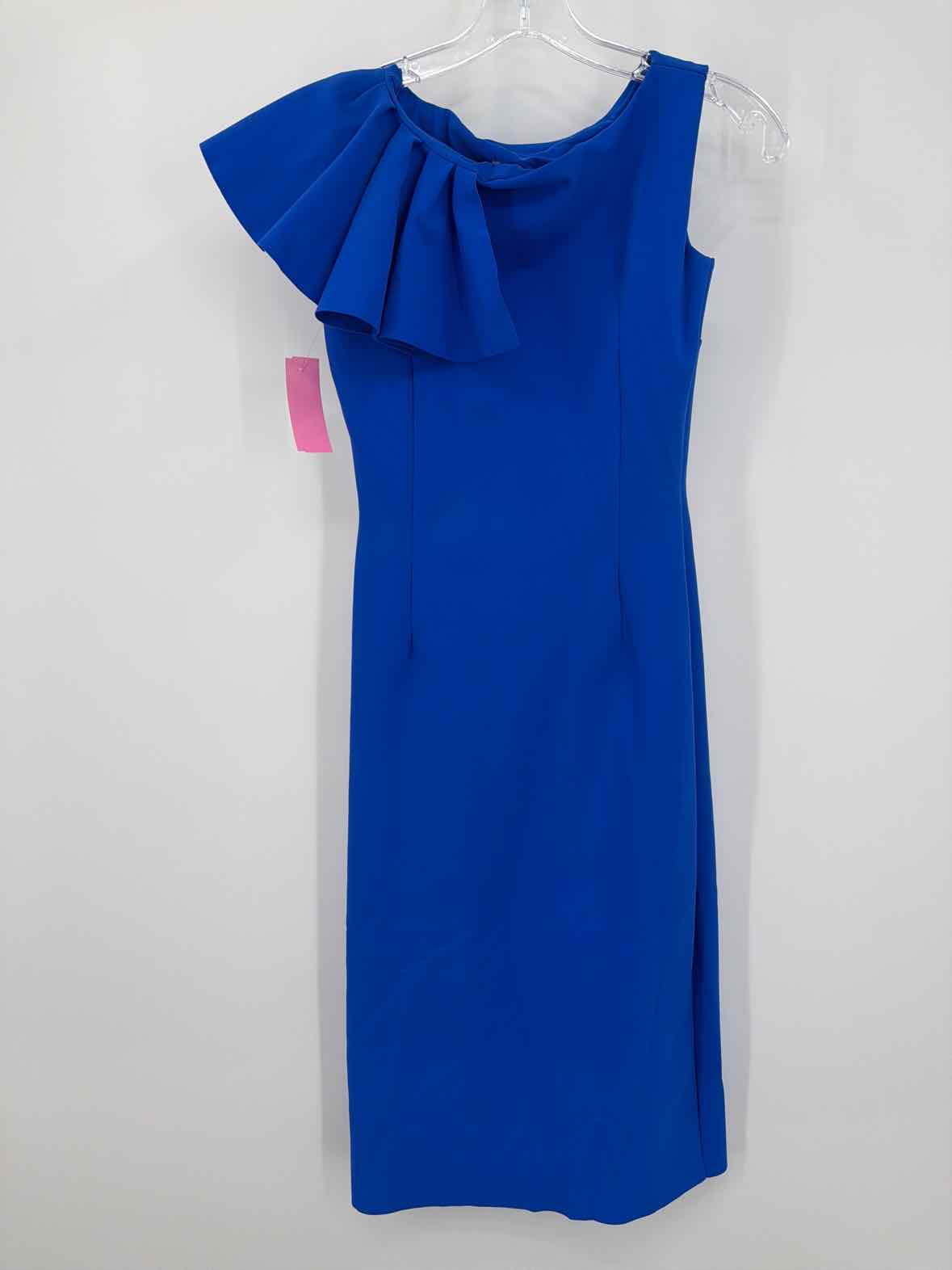 Pre-Owned Chiara Boni Blue Size 42/8 Cocktail Midi Sleeveless Dress | True Fashionistas.