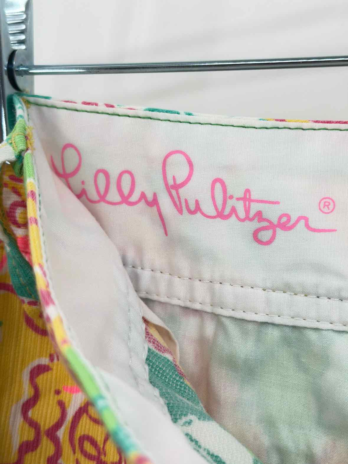 Pre-Owned Lilly Pulitzer Yellow Size 6 Walsh Printed Shorts | True Fashionistas.
