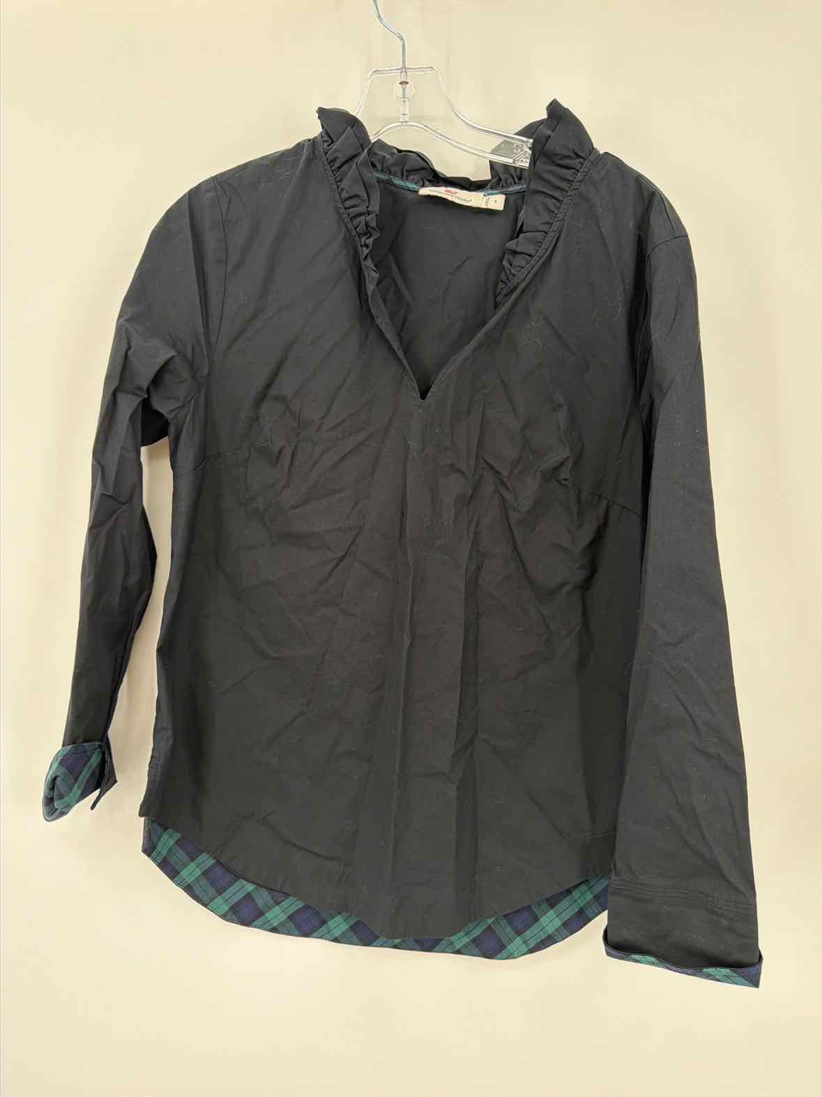 Pre-Owned Vineyard Vines Black Size Small Blouse | True Fashionistas.